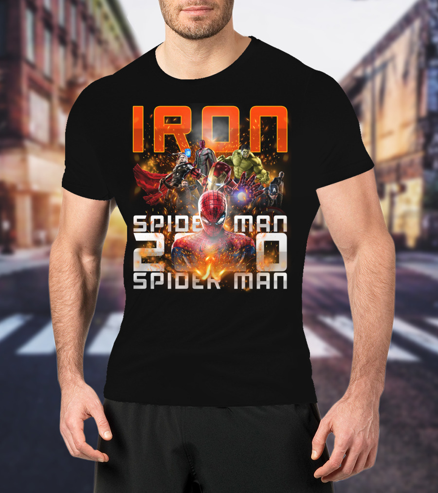 Iron Spider Man 2.0 Avengers Hulk Captain America Thor T-Shirt