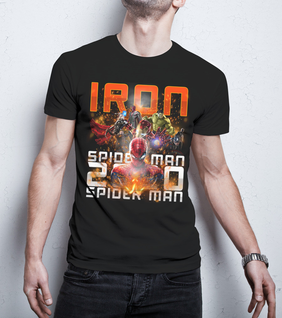 Iron Spider Man 2.0 Avengers Hulk Captain America Thor T-Shirt