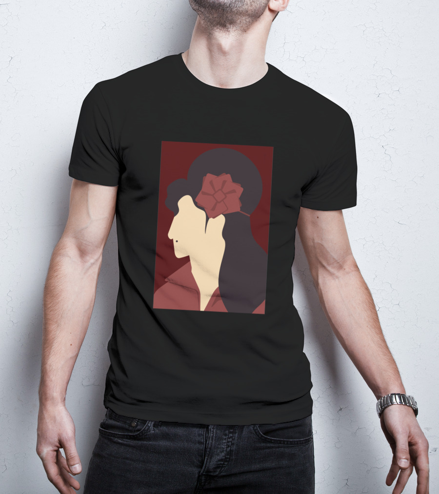 Amy Winehouse Minimalist Art Profile With Red Flower 1373543 T-Shirt