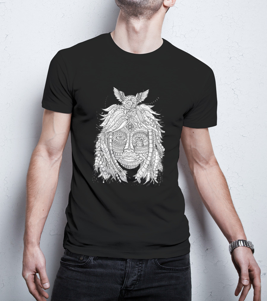 Back To The Roots 1041707 Intricate Nature Face With Animal Motif T-Shirt