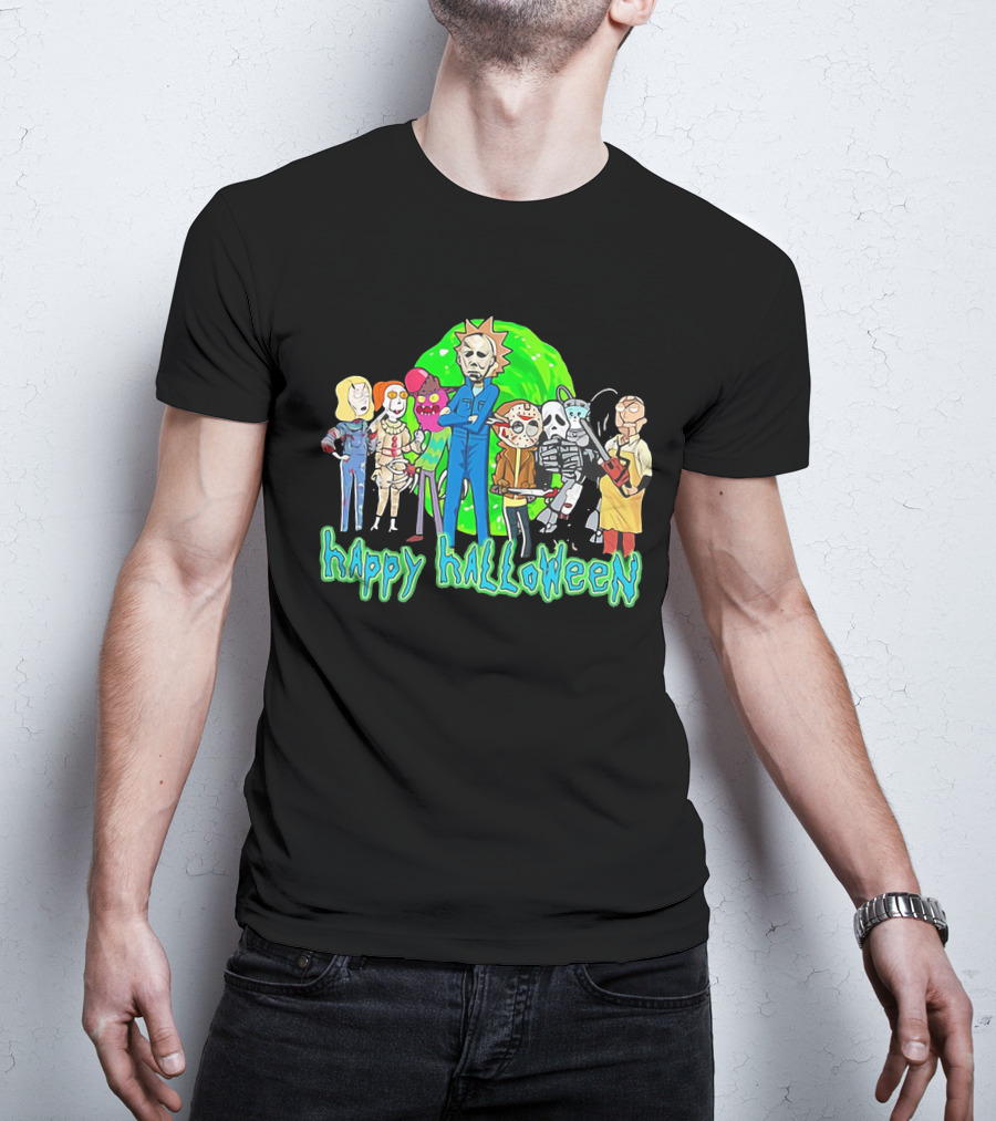 Happy Halloween Michael Myers Rick And Morty T-Shirt