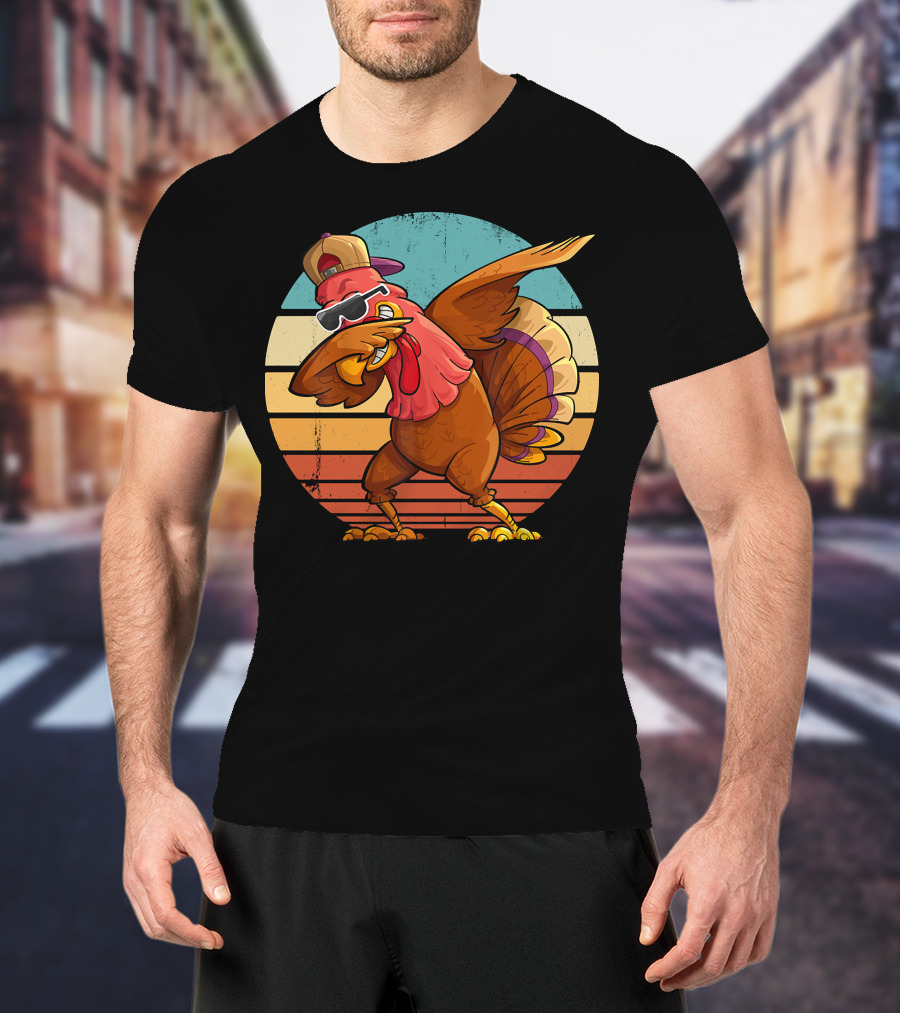 Thanksgiving Turkey Dabbing In Sunglasses And Hat T-Shirt