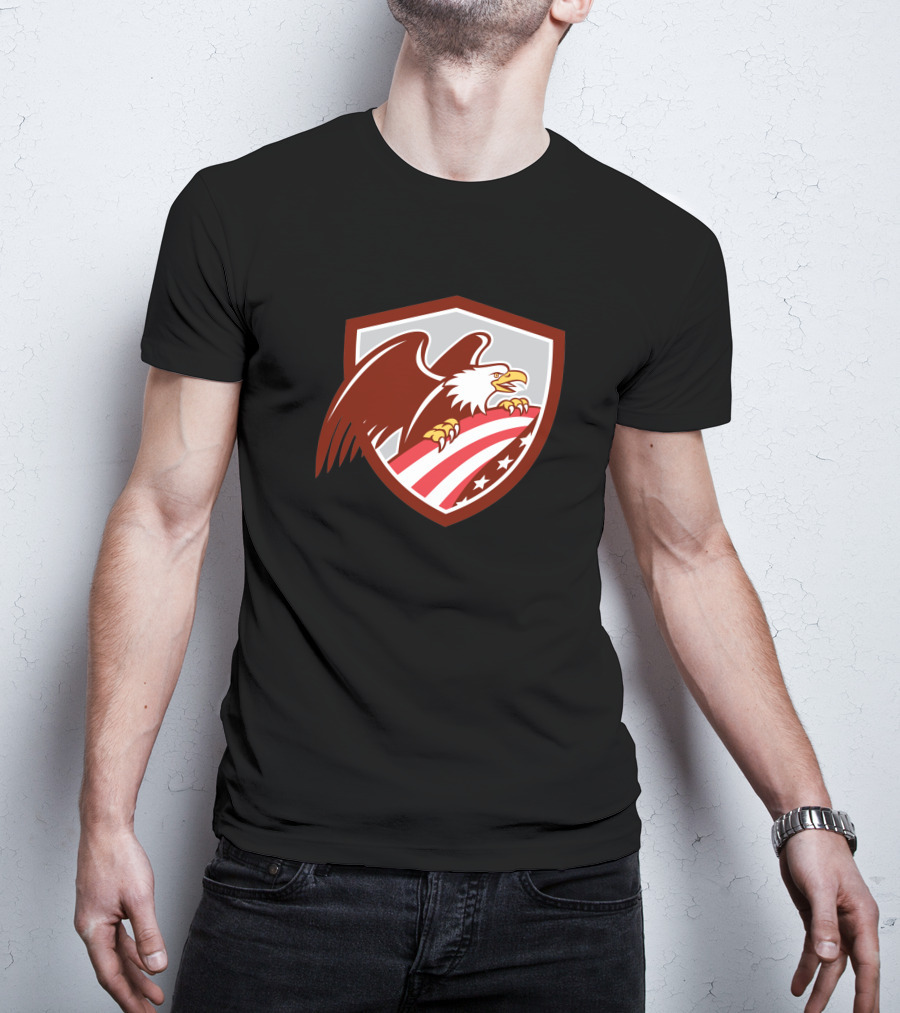 American Bald Eagle Shield With USA Flag T-Shirt