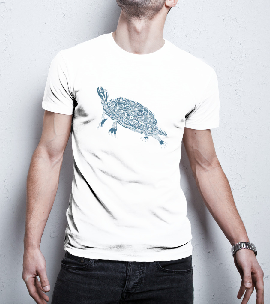 Back Roads Blue Turtle Scenic Landscape 1094094 T-Shirt