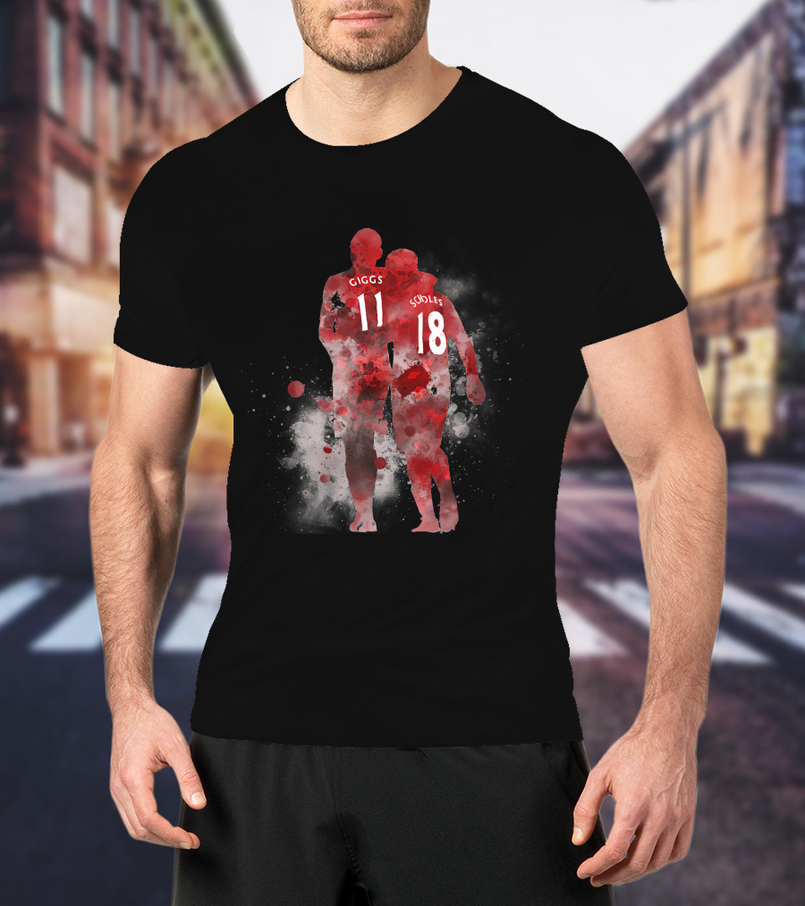 Genuine Legends Giggs 11 Scholes 18 Football Heroes T-Shirt