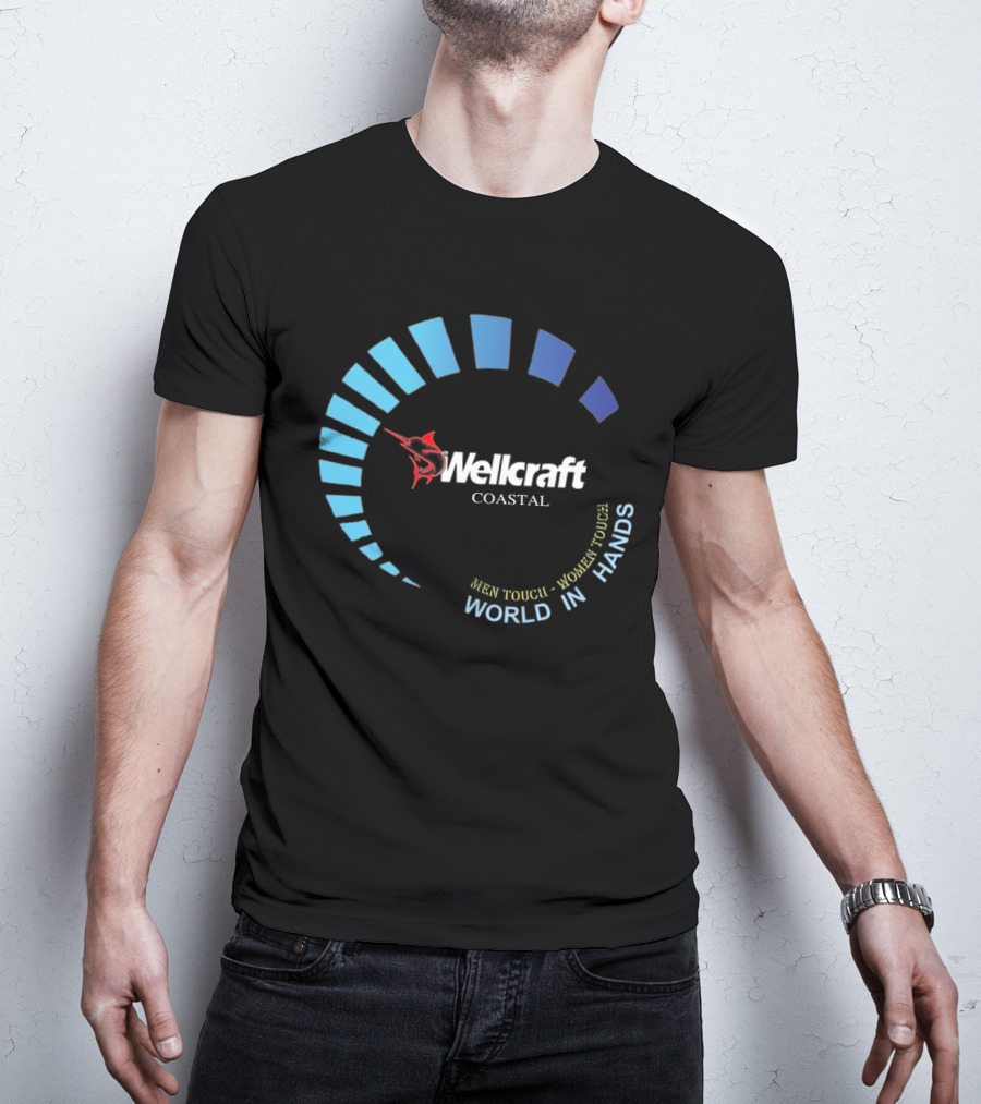 Wellcraft Coastal World In Hands Men Touch Women Touch T-Shirt