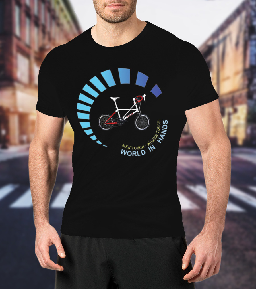 TYRELL BIKE MEN TOUCH WOMEN TOUCH WORLD IN HANDS T-Shirt