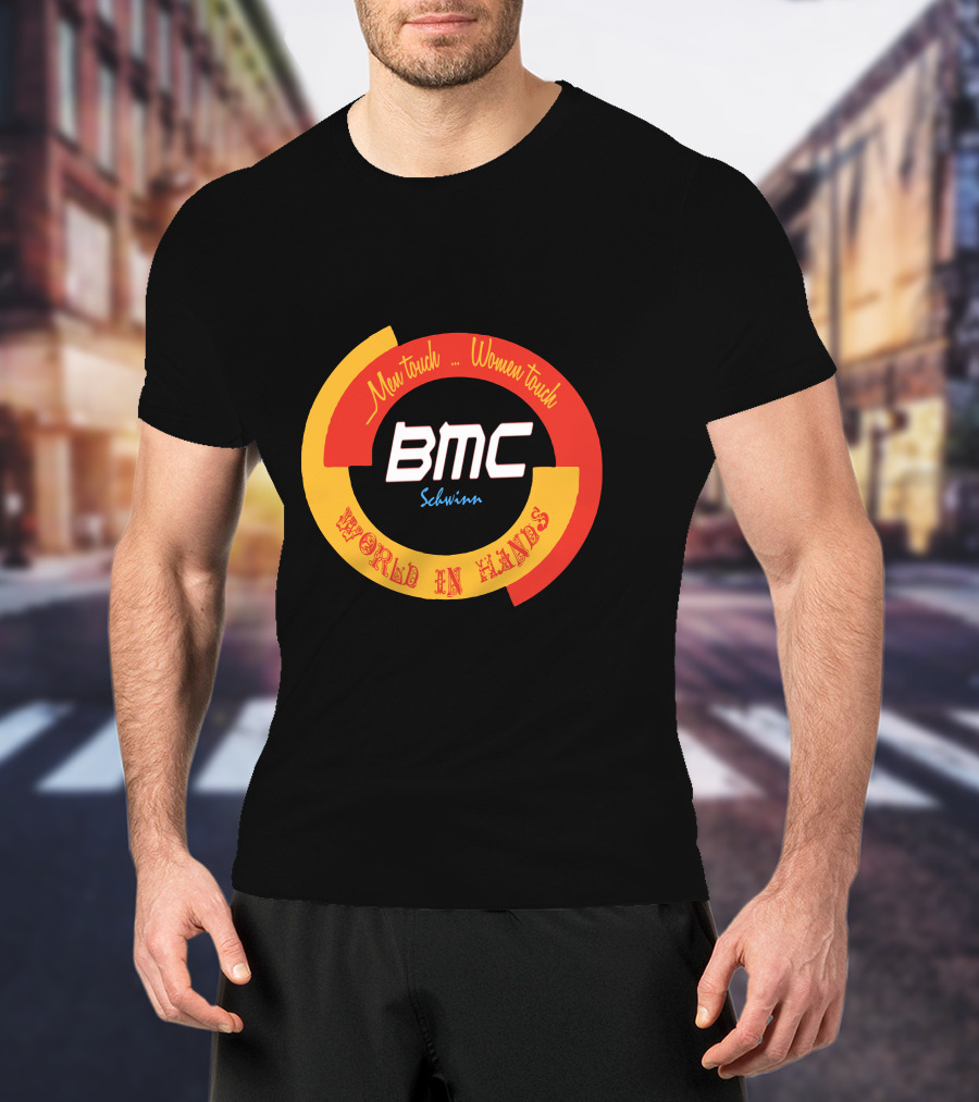 BMC Schwinn Men Touch Women Touch World In Hands Vintage T-Shirt