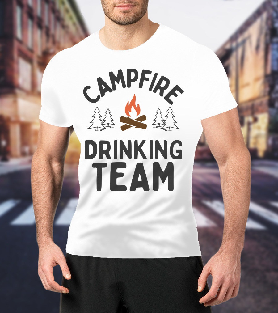 Campfire Drinking Team Camping Vectorized T-Shirt