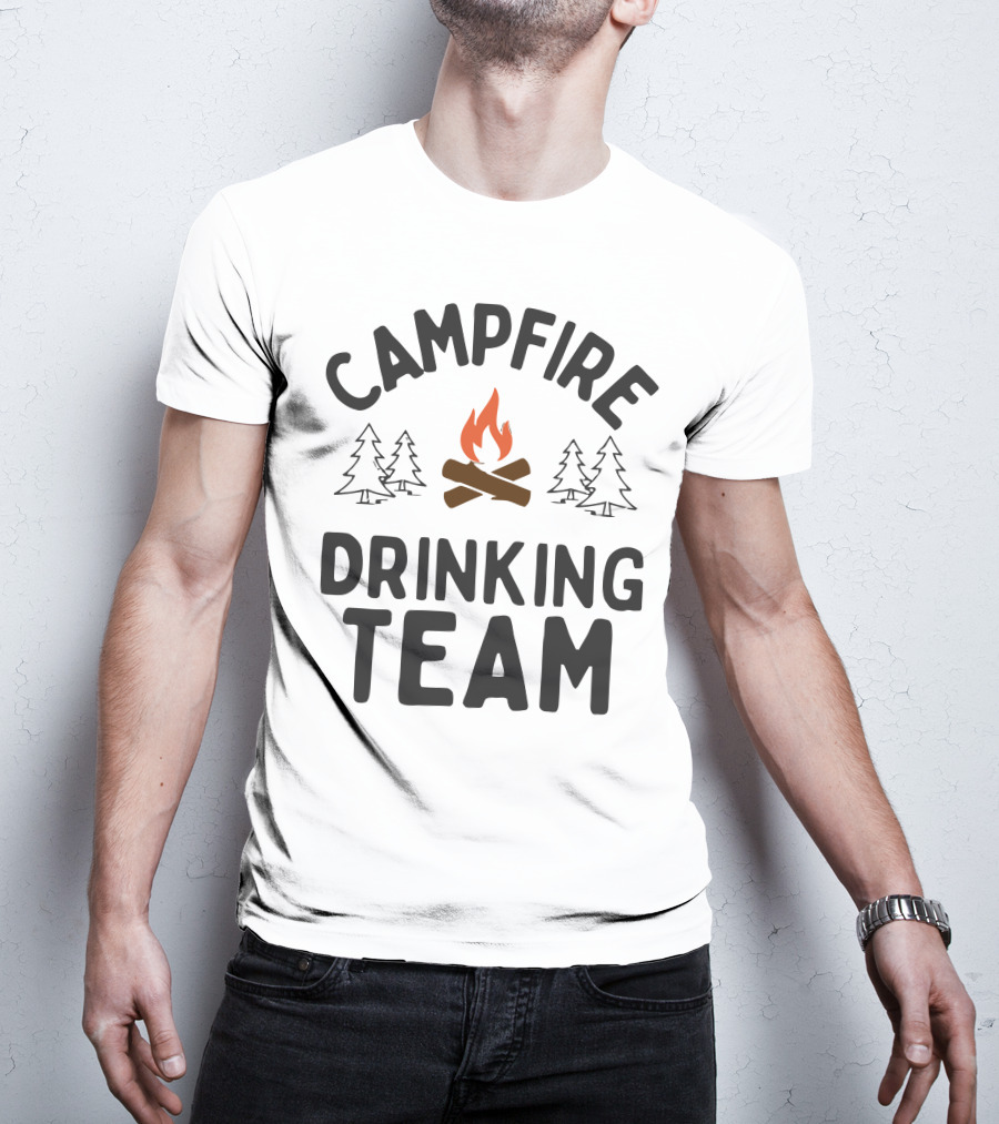 Campfire Drinking Team Camping Vectorized T-Shirt