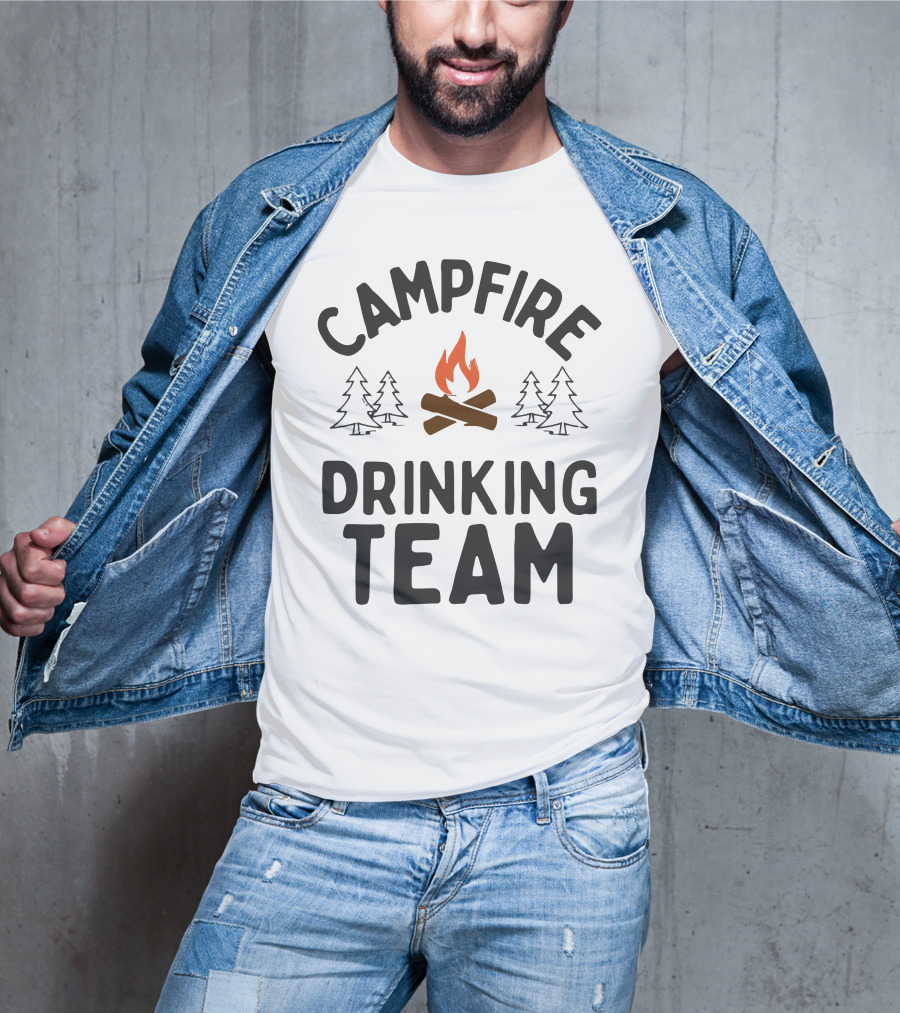 Campfire Drinking Team Camping Vectorized T-Shirt