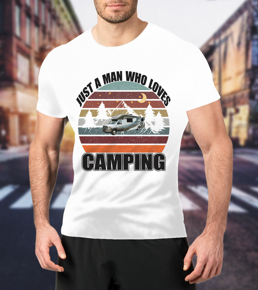 Just A Man Who Loves Camping Winnebago Class C Motorhomes T-Shirt