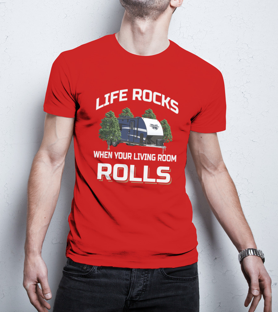 LIFE ROCKS WHEN YOUR LIVING ROOM ROLLS Livin Lite Quicksilver T-Shirt