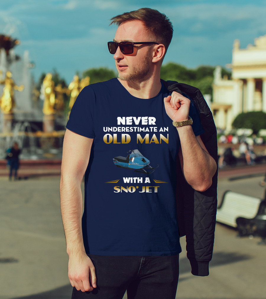 Never Underestimate An Old Man With A Sno'jet 340 T-Shirt