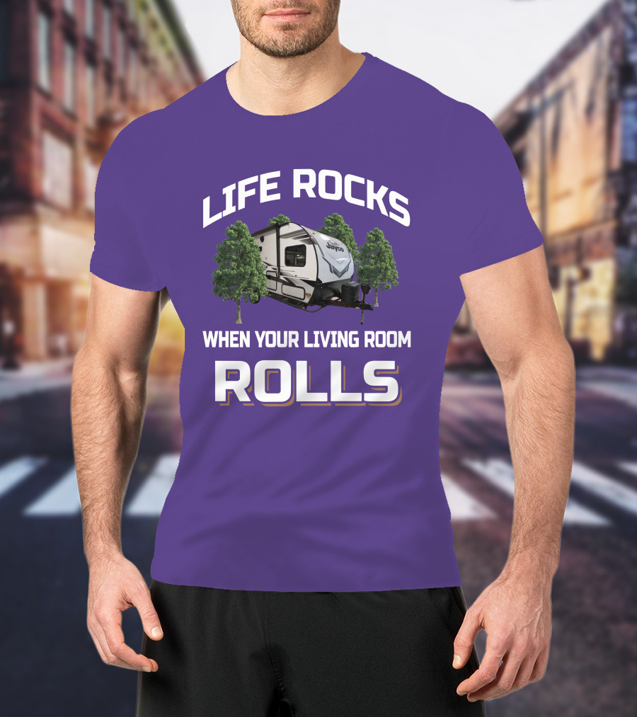 Jayco Feather Micro Life Rocks When Your Living Room Rolls T-Shirt