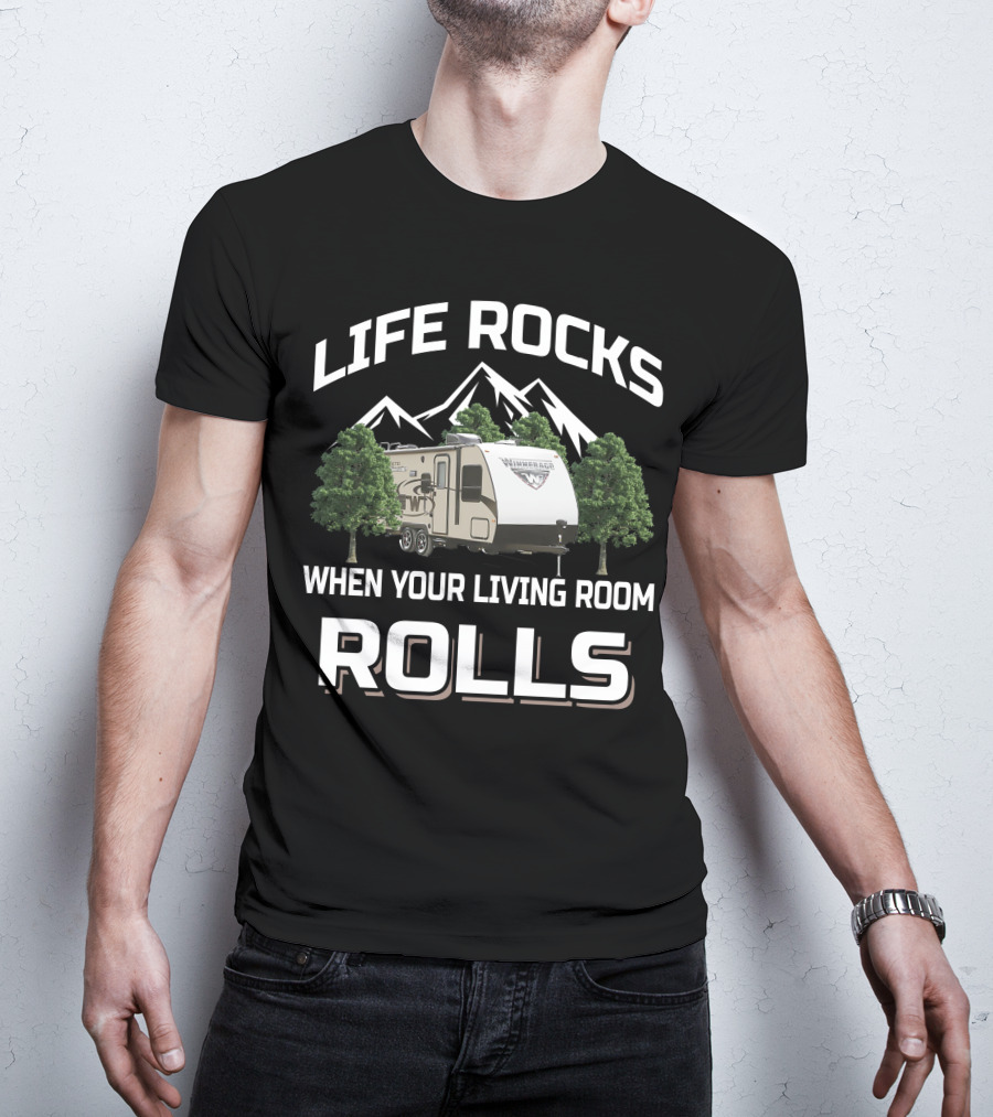 Life Rocks When Your Living Room Rolls Winnebago Micro Minnie T-Shirt