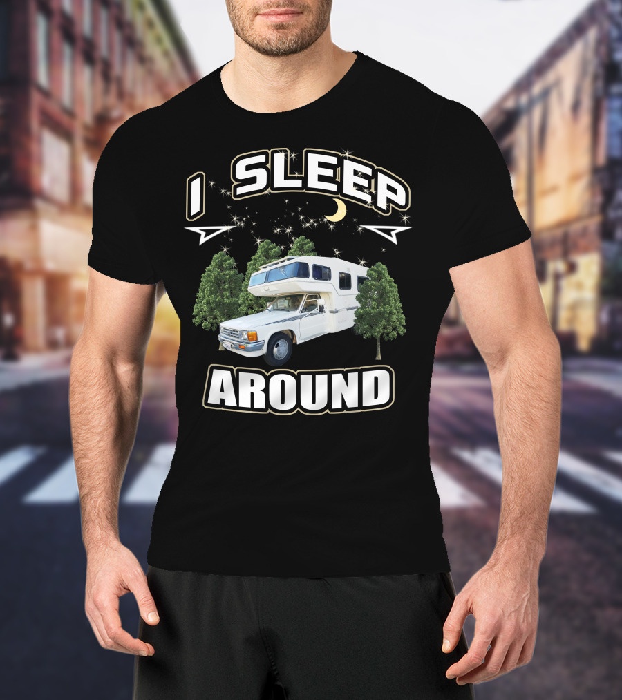 1987 Toyota Sunrader I Sleep Around Camper Moon Trees T-Shirt