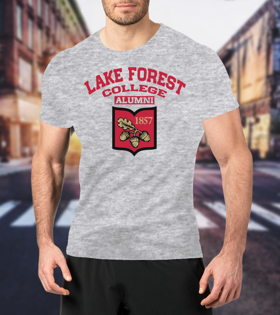 Lake Forest College Alumni 1857 Logo Acorn Shield T-Shirt