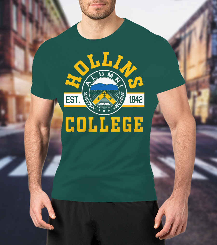 Hollins College Alumni Est. 1842 Fleur-de-lis And Mountain Emblem T-Shirt