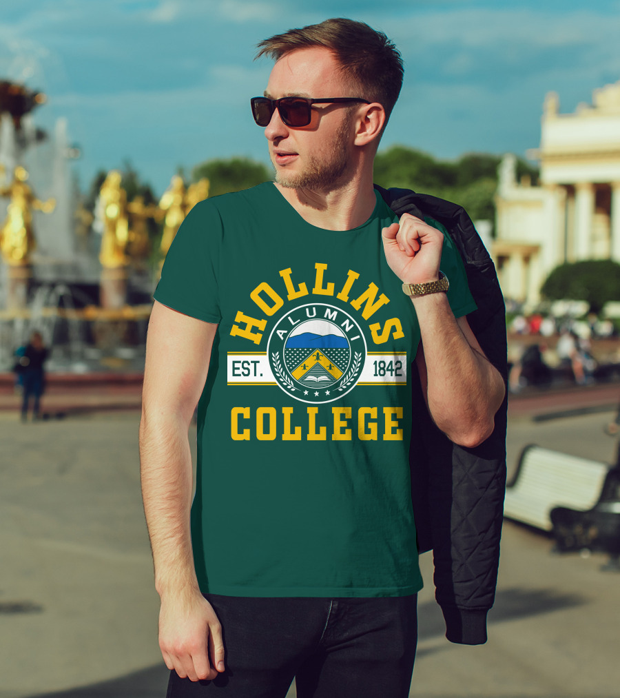 Hollins College Alumni Est. 1842 Fleur-de-lis And Mountain Emblem T-Shirt