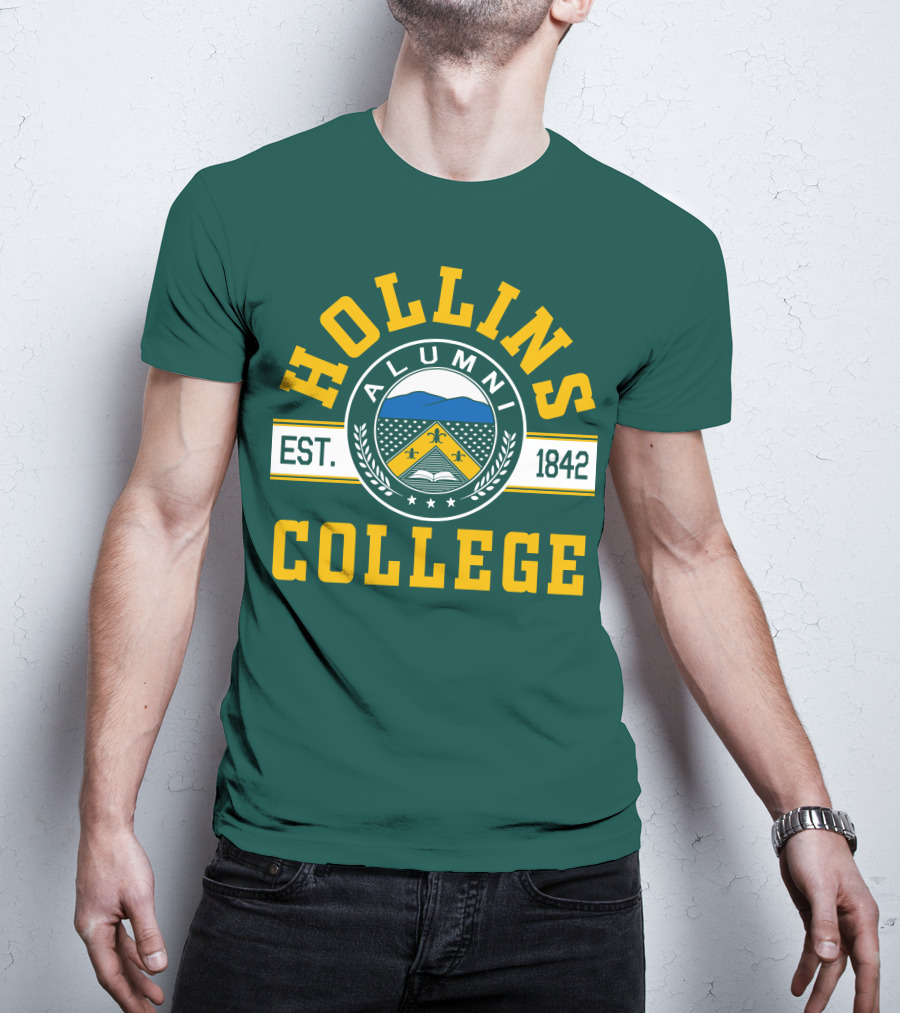 Hollins College Alumni Est. 1842 Fleur-de-lis And Mountain Emblem T-Shirt