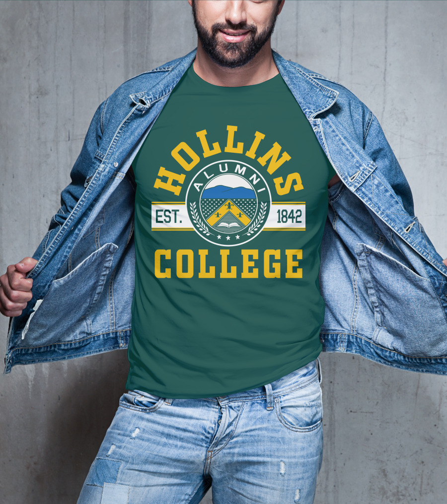Hollins College Alumni Est. 1842 Fleur-de-lis And Mountain Emblem T-Shirt