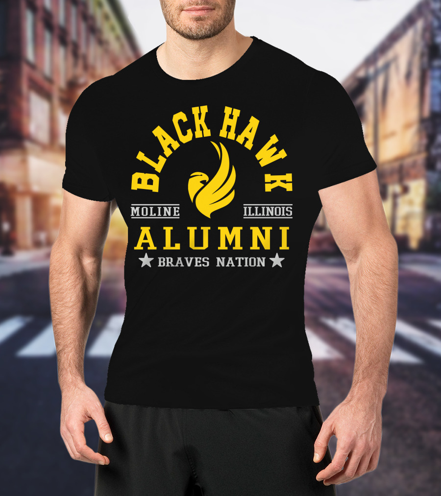 Black Hawk Alumni Braves Nation Moline Illinois T-Shirt