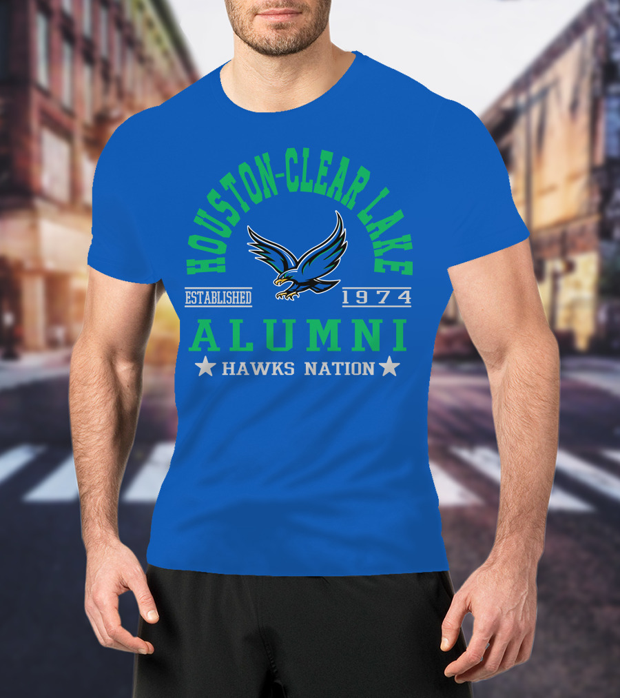 Houston-Clear Lake Alumni Established 1974 Hawks Nation T-Shirt