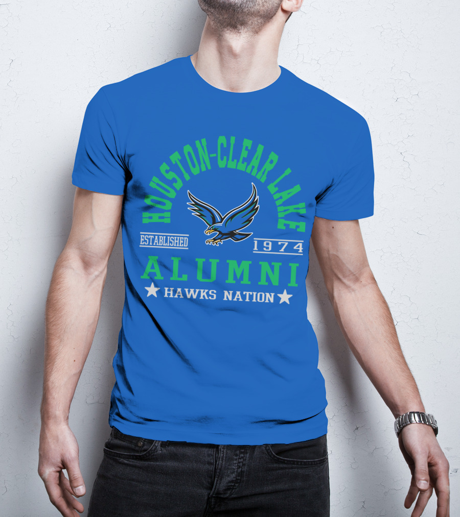 Houston-Clear Lake Alumni Established 1974 Hawks Nation T-Shirt