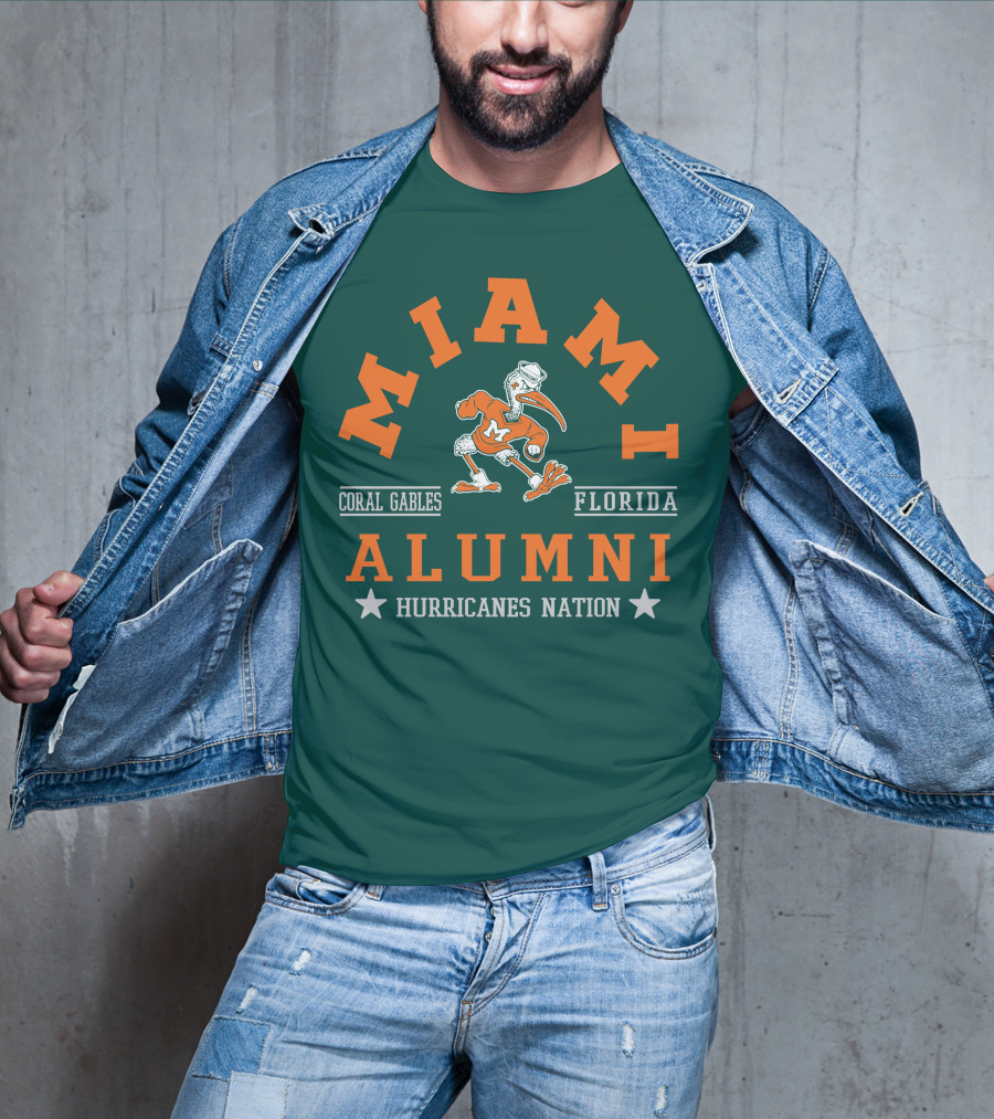 Miami Alumni Coral Gables Florida Hurricanes Nation T-Shirt