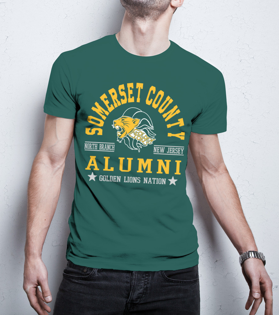 Somerset County New Jersey Alumni Golden Lions Nation North Branch T-Shirt