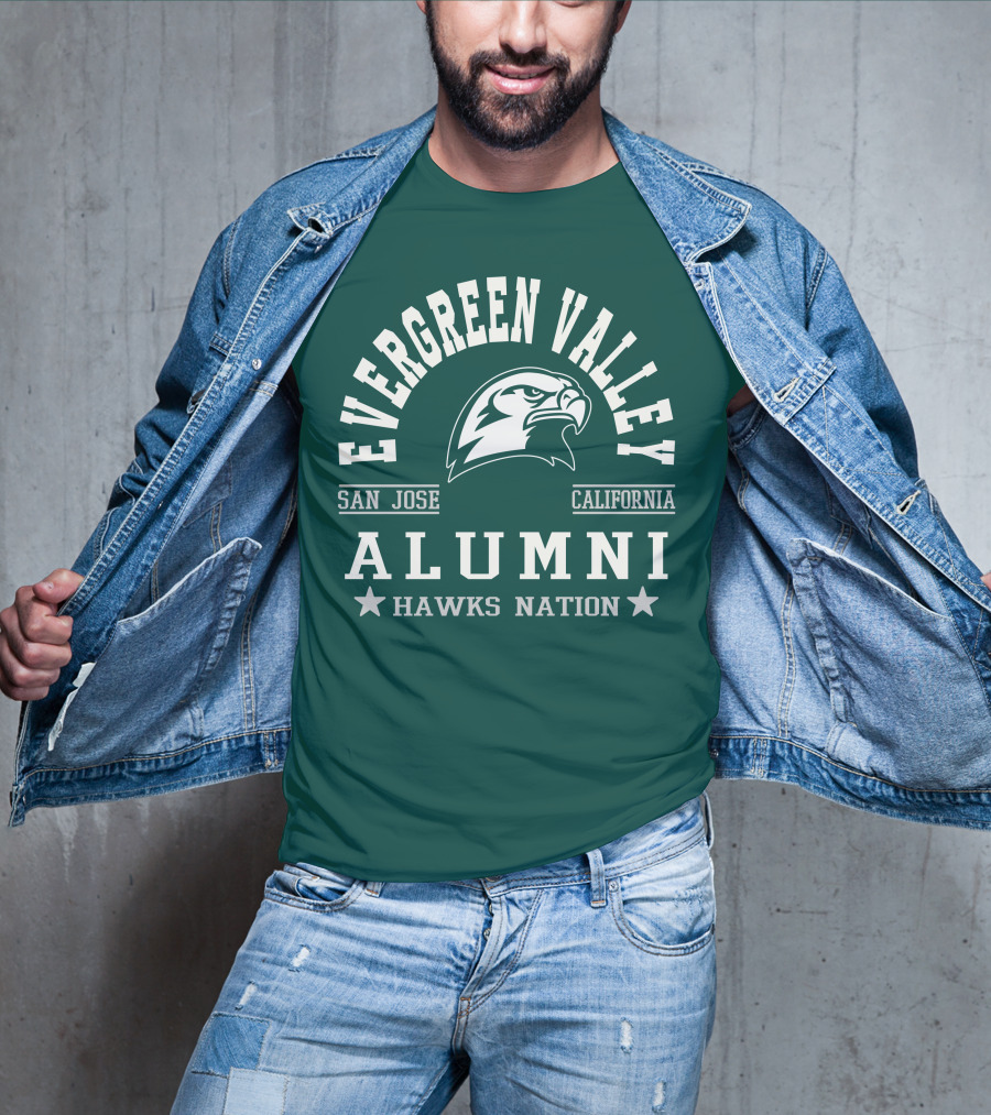 Evergreen Valley San Jose California Alumni Hawks Nation T-Shirt