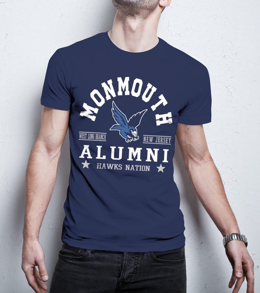 Monmouth College Alumni Hawks Nation West Long Branch New Jersey T-Shirt