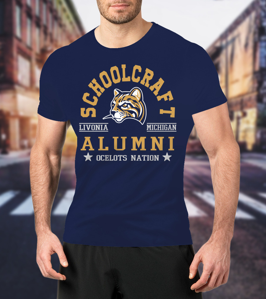 Schoolcraft College Alumni Ocelots Nation Livonia Michigan T-Shirt