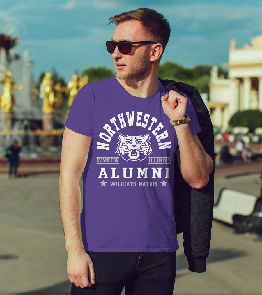 Northwestern Wildcats Alumni Evanston Illinois Nation T-Shirt