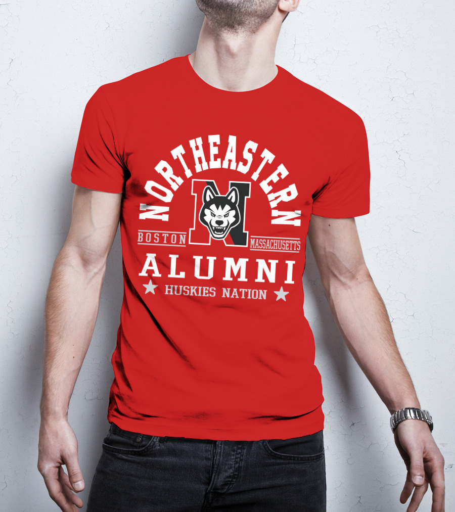 Northeastern Alumni Boston Massachusetts Huskies Nation T-Shirt
