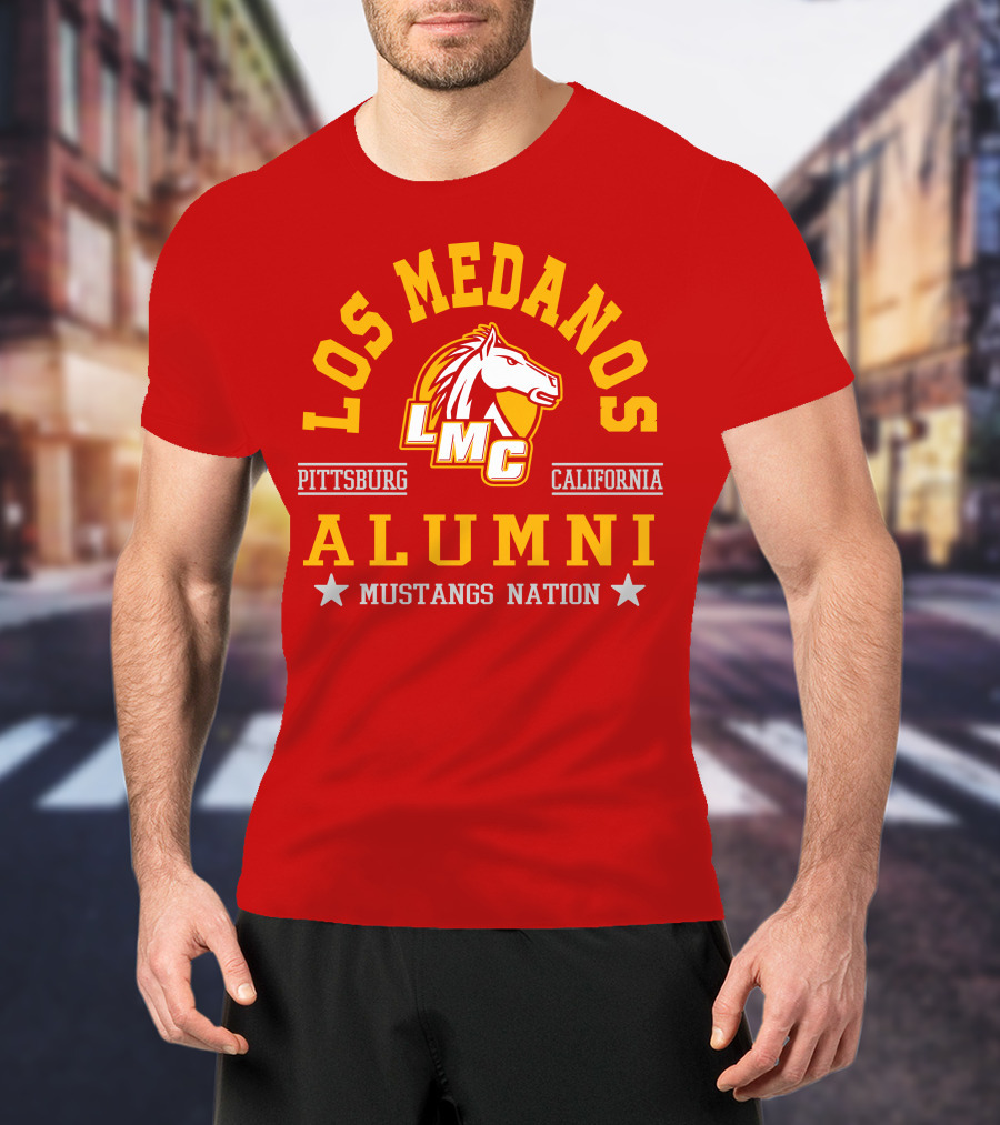 Los Medanos Pittsburg California LMC Alumni Mustangs Nation T-Shirt