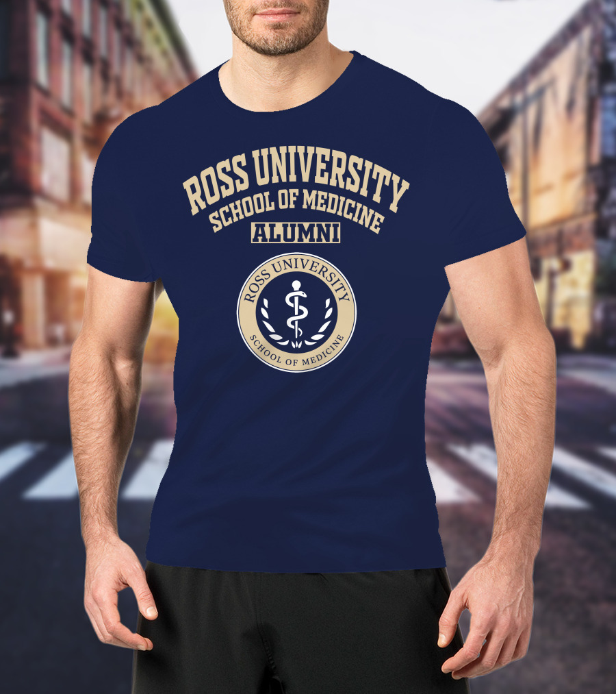 Ross University School Of Medicine Alumni Emblem With Caduceus T-Shirt