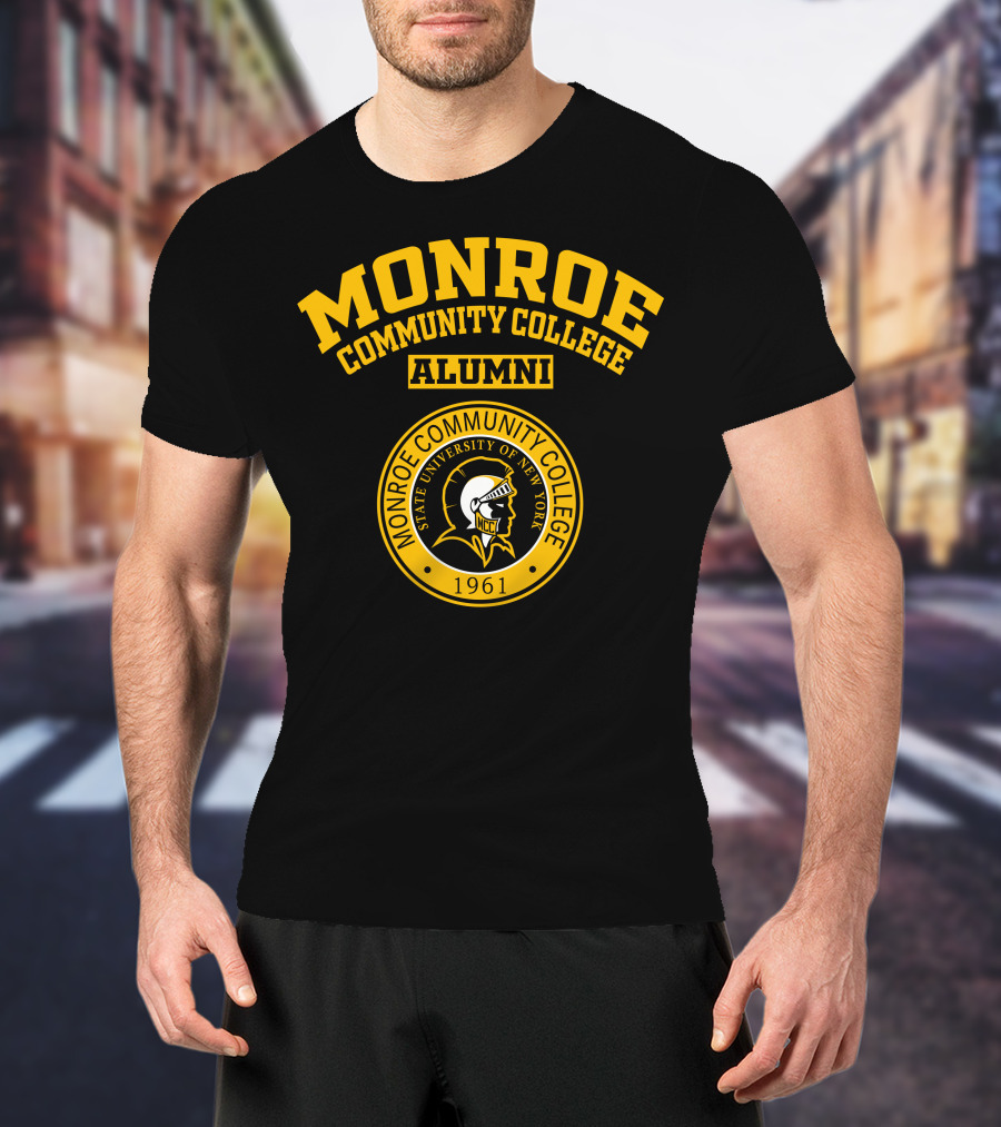 Monroe Community College Alumni State University Of New York 1961 MCC Spartan Emblem T-Shirt