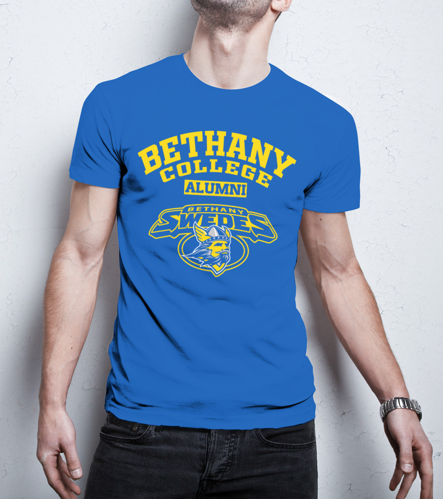 Bethany College Alumni Bethany Swedes Logo Viking Helmet T-Shirt