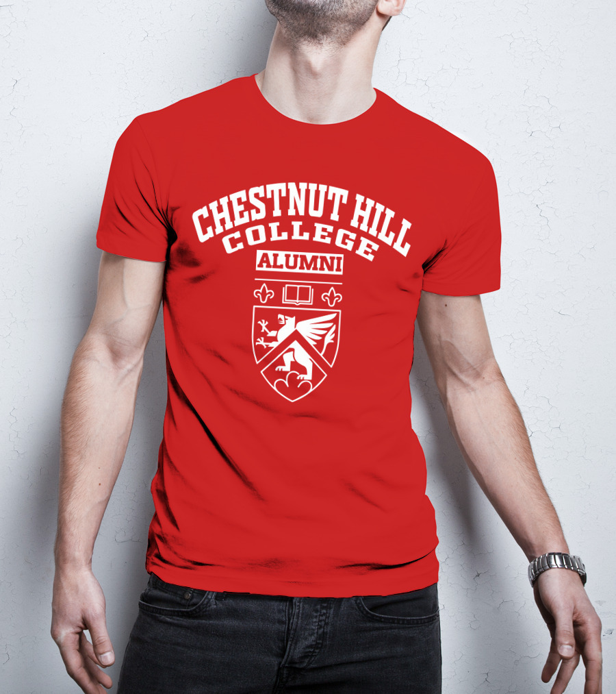 CHC Alumni Chestnut Hill College Crest Griffin Book Fleur-de-lis T-Shirt