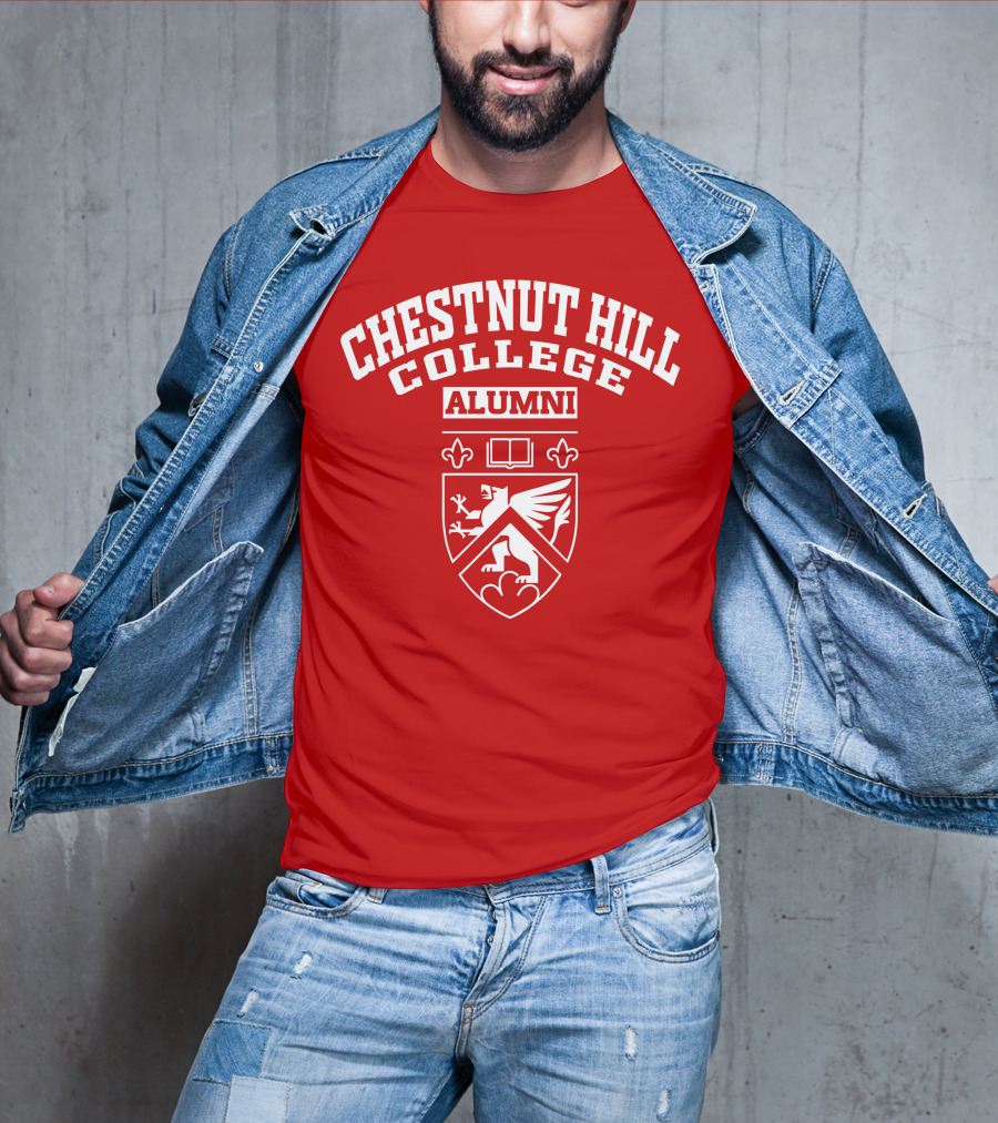 CHC Alumni Chestnut Hill College Crest Griffin Book Fleur-de-lis T-Shirt