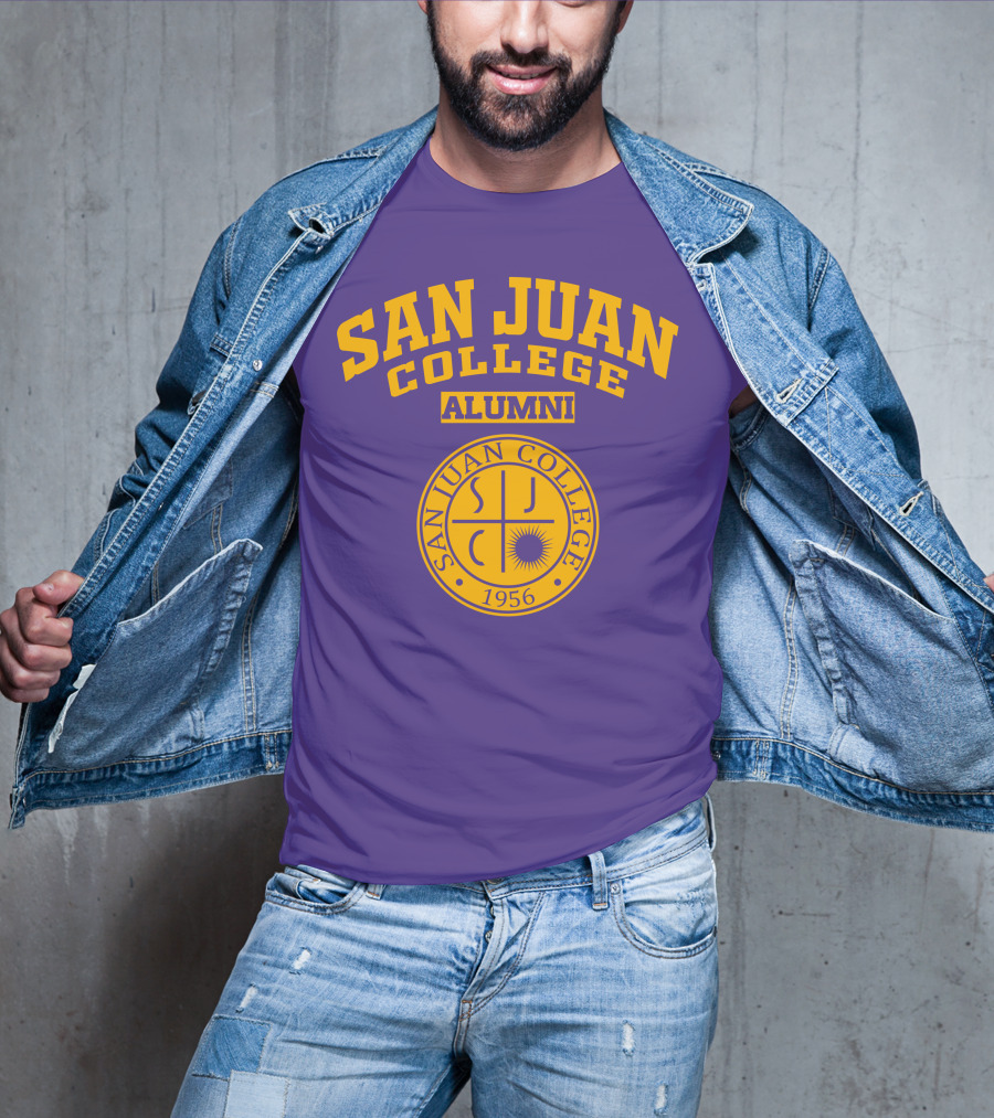 San Juan College Alumni 1956 SJC Emblem Purple Gold T-Shirt