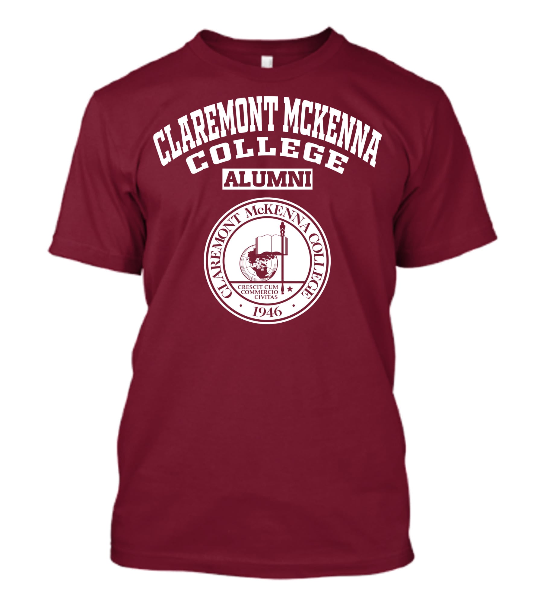 Claremont Mckenna College Alumni Crescit Cum Commercio Civitas 1946 T-Shirt