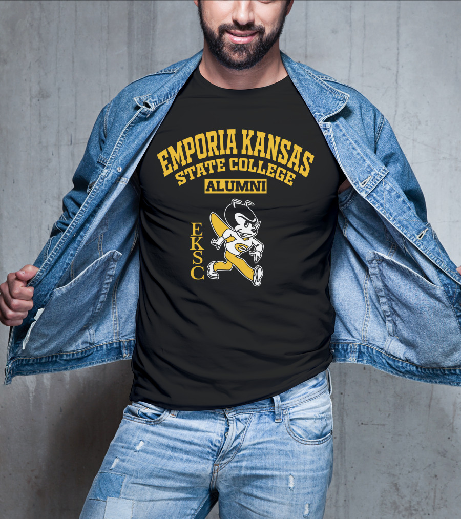 Emporia Kansas State College Alumni EKSC Logo Vintage Mascot T-Shirt