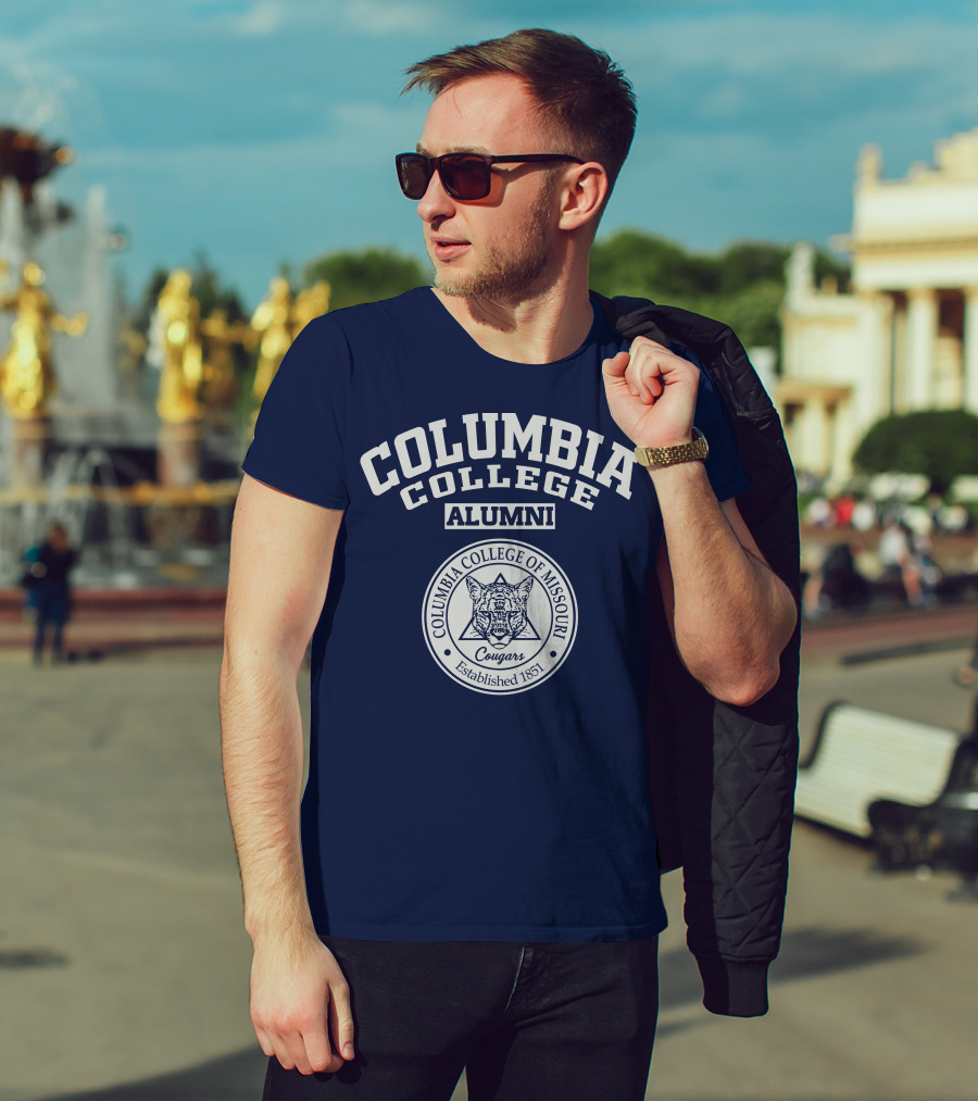 Columbia College Alumni Cougar Logo Columbia College Of Missouri Established 1851 T-Shirt