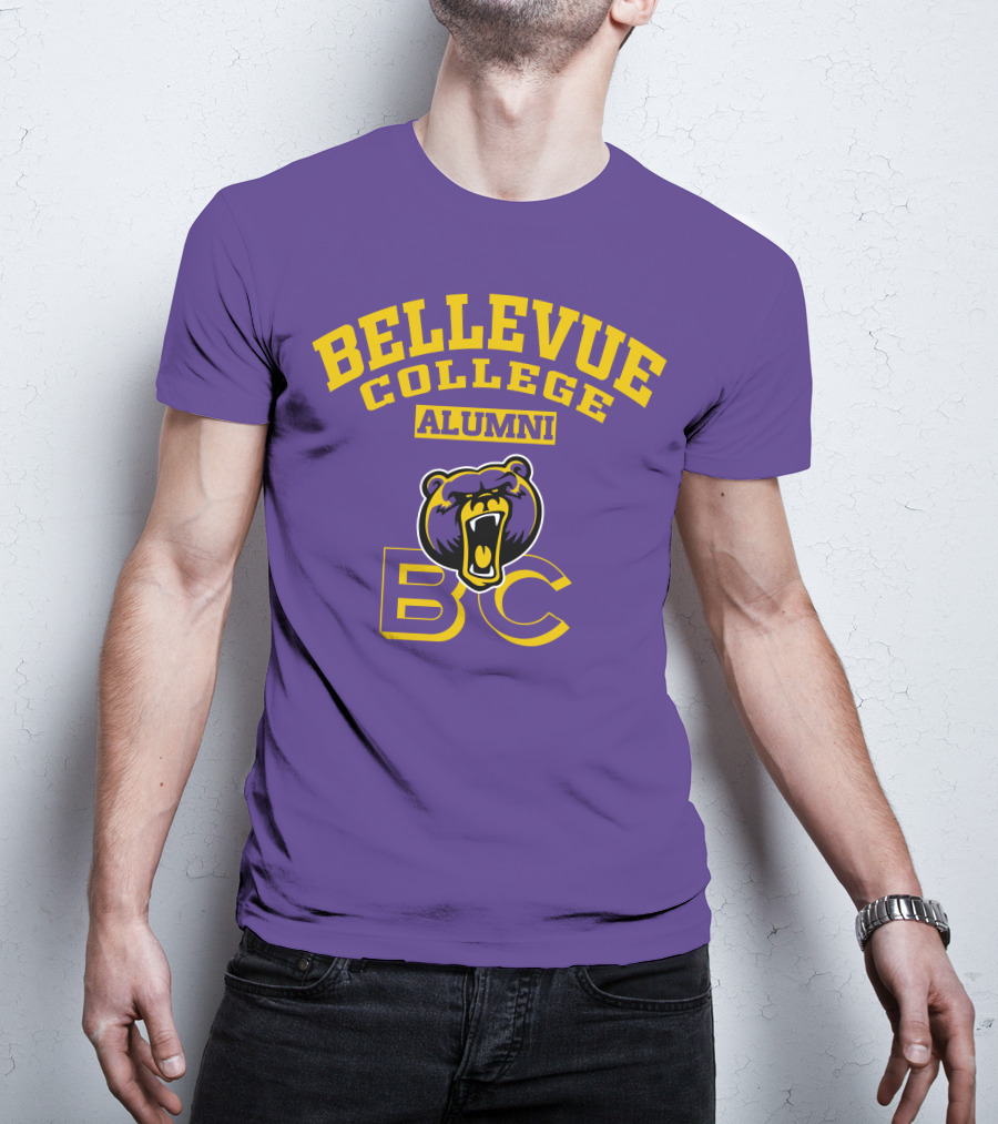 Bellevue College Alumni BC Bear Logo Purple T-Shirt