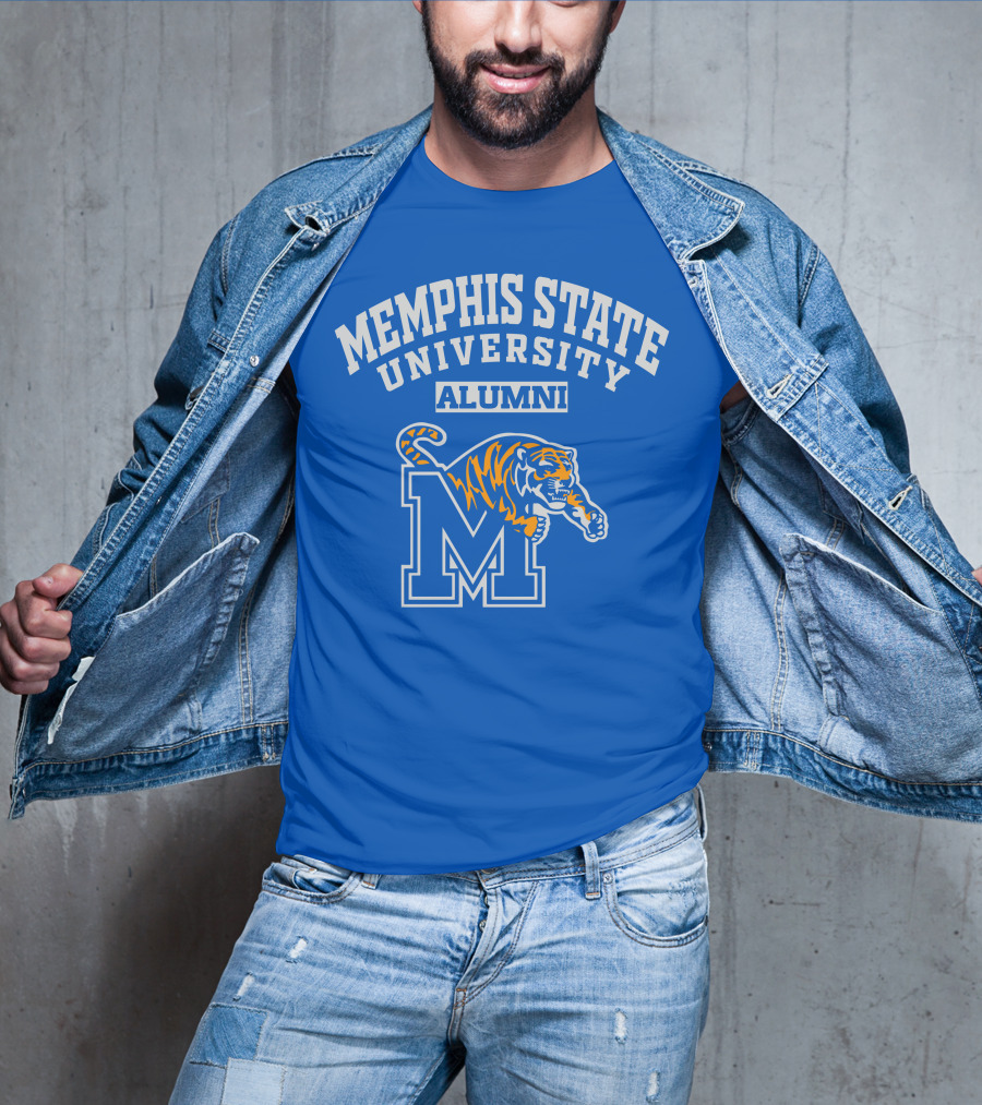 Memphis State University Alumni M Logo With Tiger T-Shirt