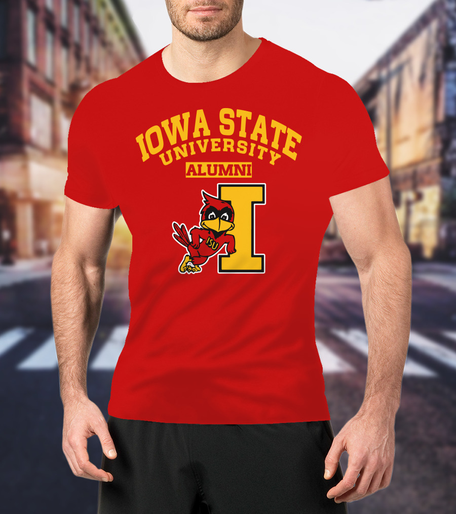 Iowa State University Alumni ISU Cardinal Mascot Block I T-Shirt