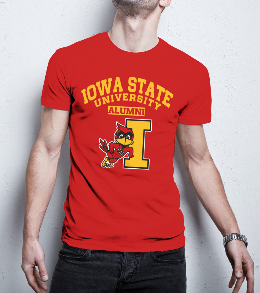 Iowa State University Alumni ISU Cardinal Mascot Block I T-Shirt